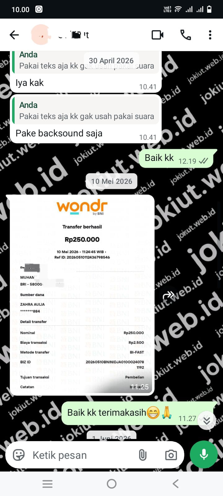 Chat pelanggan 24